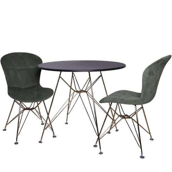 میز و صندلی ناهارخوری 2 نفره ماهور لمسه متال 03 - مربع 85 سانتیمتر / مشکی / مشکی ا mahoor lamse metal|پیشنهاد محصول