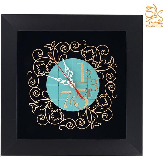 ساعت زیبای تزئینی معرق با چوب کیمیا طرح مجموعه ترنج کد TJ 018|پیشنهاد محصول