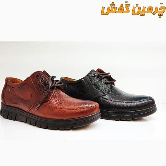 کفش تمام چرم مردانه رسمی و اداری پاریز بندی کد 7306 ا Pariz men's natural leather shoes|پیشنهاد محصول
