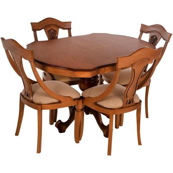 میز و صندلی ناهارخوری مدل گیتاری سه بعدی کد 10012 - قهوه‌ای روشن براق|پیشنهاد محصول
