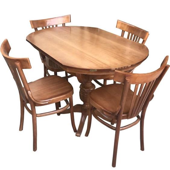 میز و صندلی ناهار خوری اسپرسان چوب مدل SM34 - قهوه‌ای روشن براق|پیشنهاد محصول