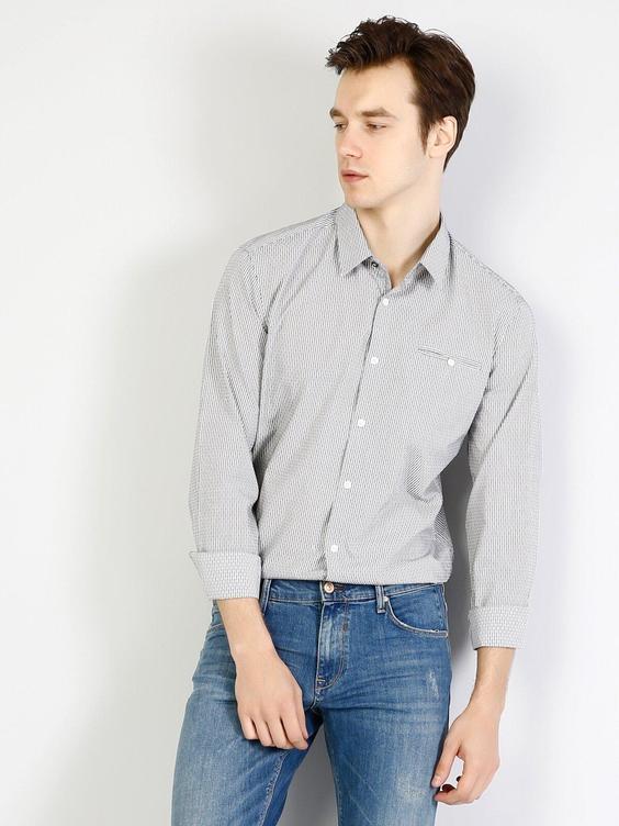 پیراهن آستین بلند خاکستری مردانه کولینز کد:CL1033245|پیشنهاد محصول