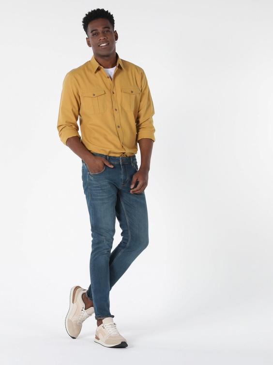 پیراهن آستین بلند زرد مردانه کولینز کد:CL1058248|پیشنهاد محصول