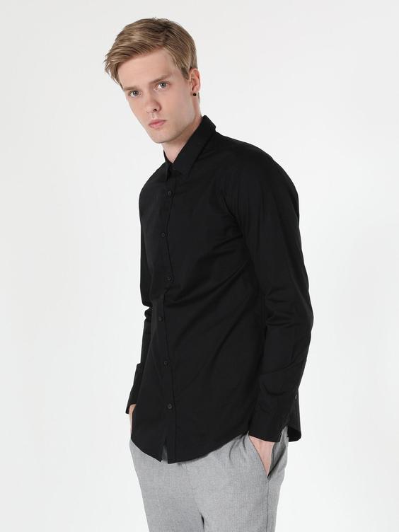 پیراهن آستین بلند سیاه مردانه کولینز کد:CL1041350|پیشنهاد محصول