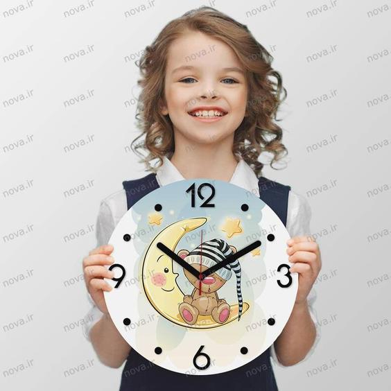 ساعت دیواری مدرن کودک طرح خرس خوابالو کد CLK-14|پیشنهاد محصول