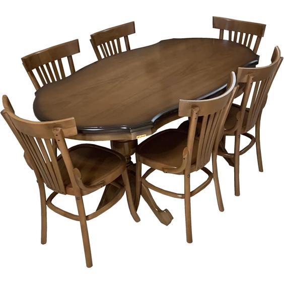 میز و صندلی ناهار خوری اسپرسان چوب مدل sm102 - 6نفره قهوه ای تیره ا sm102|پیشنهاد محصول