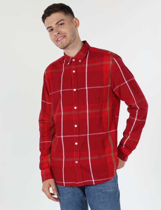 پیراهن آستین بلند قرمز مردانه کولینز کد:CL1058638|پیشنهاد محصول