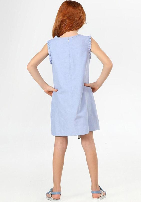 خرید اینترنتی پیراهن روزمره بچه گانه دخترانه آبی برند LupiaKids LCW-23SUM-057 ا Cute Mavi Kız Elbise|پیشنهاد محصول