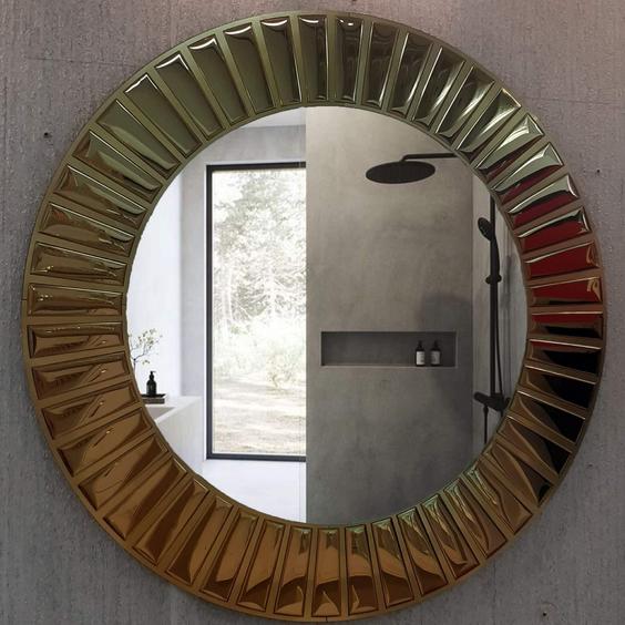 آینه دیواری گرد کد 100 استیل طلایی سایز65|پیشنهاد محصول