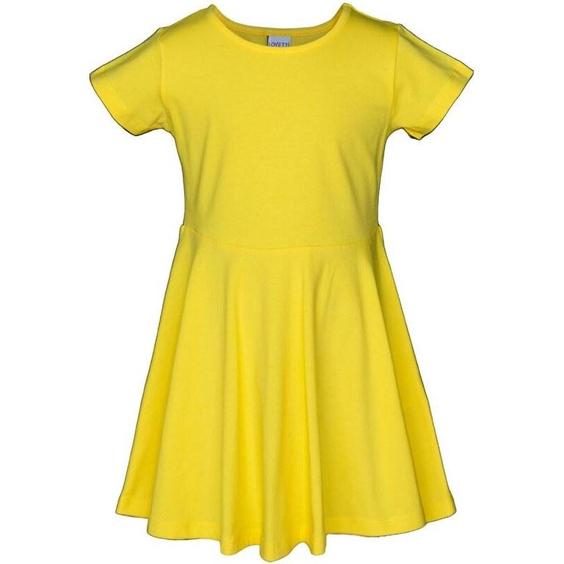 خرید اینترنتی پیراهن مجلسی بچه گانه دخترانه زرد برند Lovetti 9560S015 ا Düz Basic Kısa Kol Elbise|پیشنهاد محصول