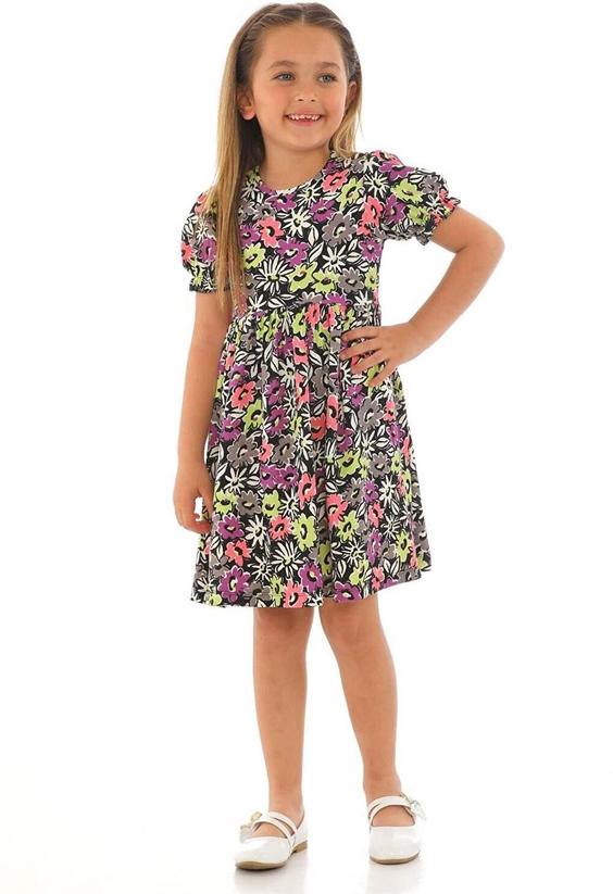 خرید اینترنتی پیراهن روزمره بچه گانه دخترانه سبز برند Zepkids 1031196 ا Kız Çocuk Yeşil Renkli Çiçek Desenli Elbise|پیشنهاد محصول