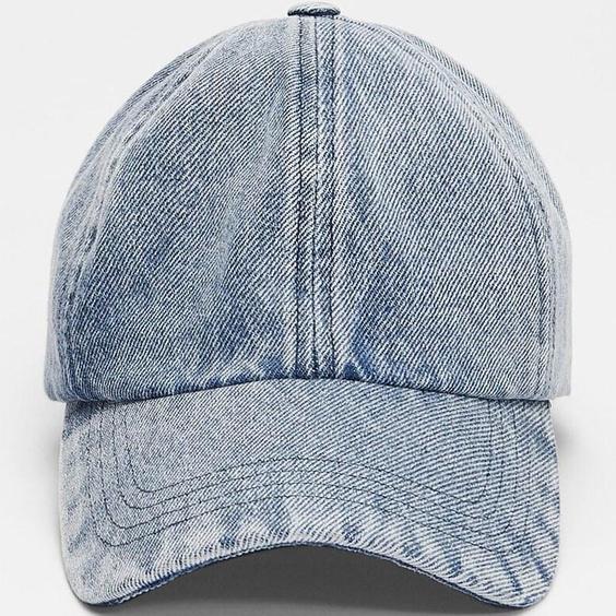 خرید اینترنتی کلاه کپ زنانه آبی استرادیواریوس 00680403 ا Denim Şapka|پیشنهاد محصول