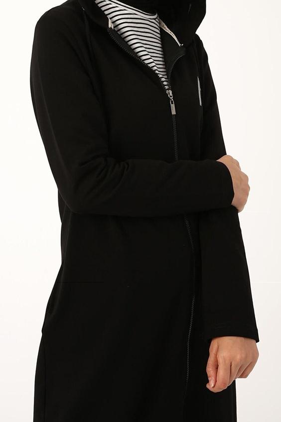 خرید اینترنتی سوییشرت زنانه سیاه برند ALLDAY 21OB93011AL0 ا Siyah Baskılı Kapüşonlu Hırka|پیشنهاد محصول