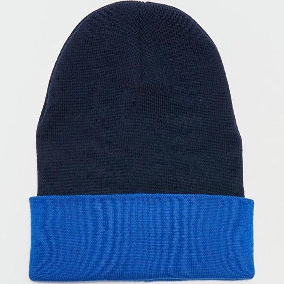 خرید اینترنتی کلاه زمستانی زنانه آبی السی وایکیکی W2IV53Z8 ا Renk Bloklu Kadın Triko Bere|پیشنهاد محصول