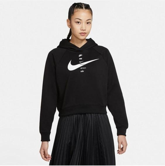 هودی زنانه سیاه مارک nike CU5676-011 ا Kadın Siyah Swoosh Sweatshirt CU5676-011|پیشنهاد محصول