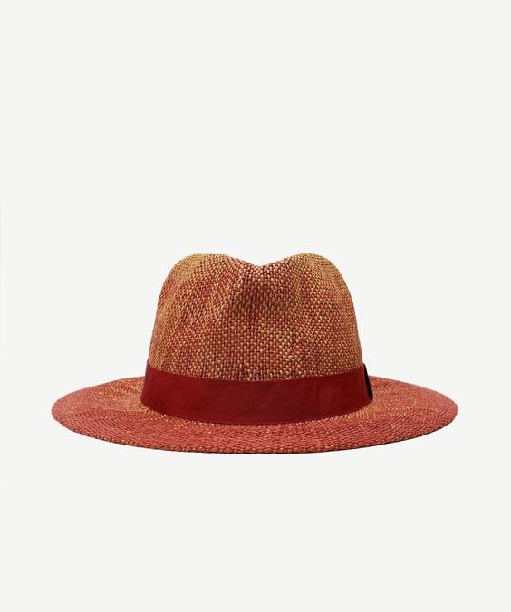 خرید اینترنتی کلاه زنانه زرشکی یارگیجی 23YKSP6007 ا Bordo Kuşaklı Hasır Şapka|پیشنهاد محصول