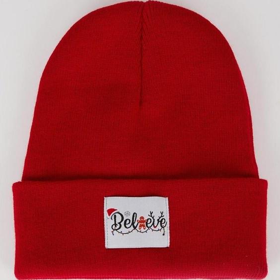 خرید اینترنتی کلاه زمستانی زنانه قرمز دفکتو Y4544AZ22WN ا Kadın Slogan Baskılı Bere|پیشنهاد محصول