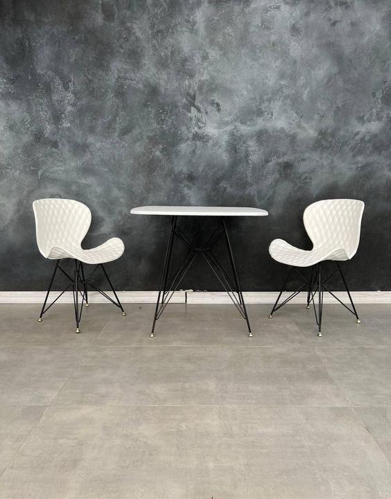 میز وصندلی ناهار خوری فارا فلزی - میز گرد سفید 88 سانتیمتری / سفید ا fara fiber|پیشنهاد محصول