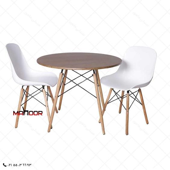 میز و صندلی نهارخوری دو نفره مایا مدل فایبر کد۰۱ - سفید / سفید / گرد 85 سانتیمتری ا maya fiber|پیشنهاد محصول