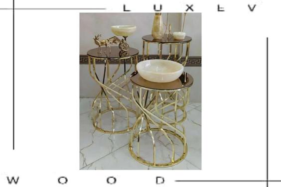 میز عسلی فلزی مدل شنی - آینه / سیلور / سفید|پیشنهاد محصول