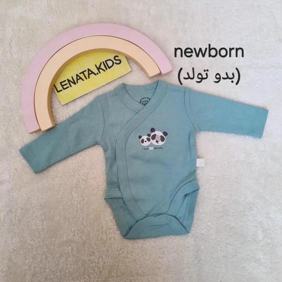 بادی نوزادی کول کلاب سایز newborn نیوبورن بدوتولد  مدل اسپرت دراپه بادی طرح پاندا |باسلام (کودک لناتا)