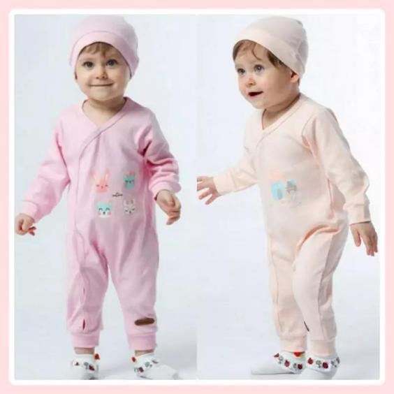 سرهمی و کلاه جورابدار و بدون جوراب نوزادی. ست دخت. برند baby cotton.  سایز 0تا12ماه |باسلام