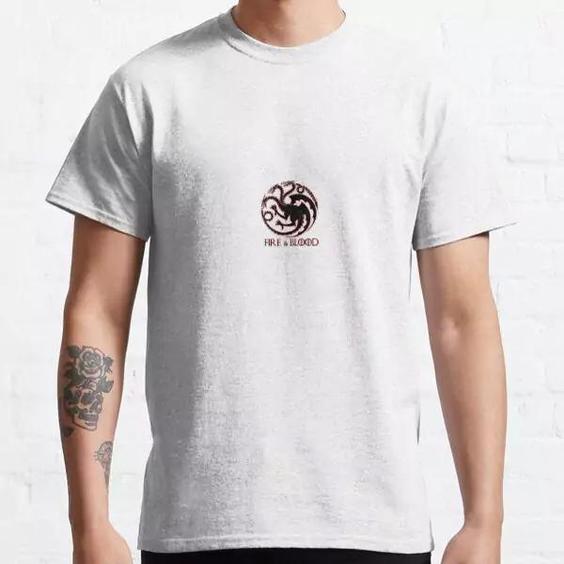 تیشرت house of the dragon  طرح  House Targaryen logo Classic T-Shirt کد 1199 202|باسلام