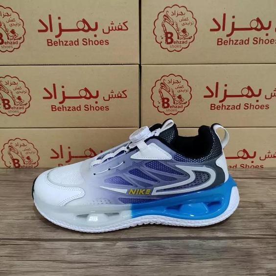 کتونی nike نایک زیره کپسولی پسرانه رنگ سفید آبی سایز 37 تا 40 کفی طبی زیره کپسولی لژ 4 سانتی رویه بافت خارجی سبک و راحت|باسلام