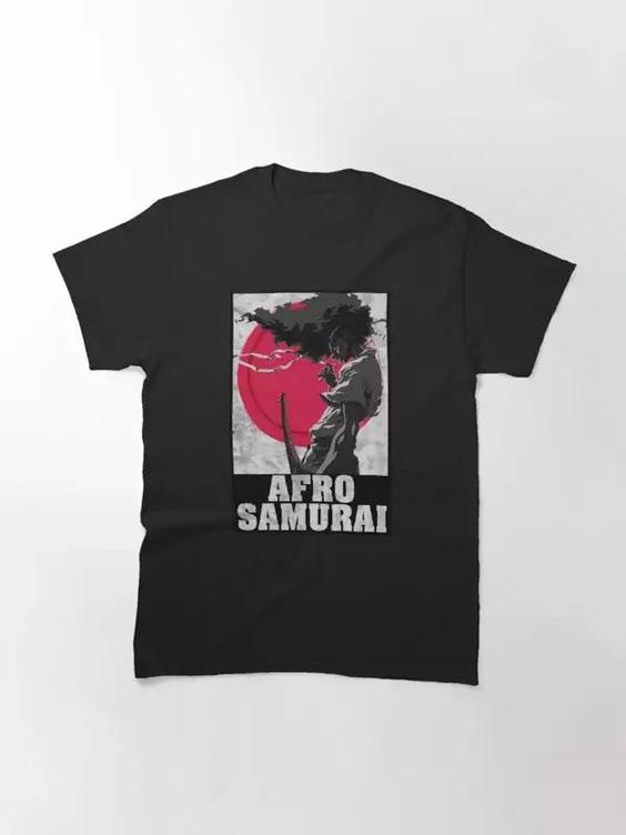 تیشرت لانگ  انیمه AFRO SAMURAI افرو سامورایی AFRO HAIR SAMURAI کد 1480 215|باسلام