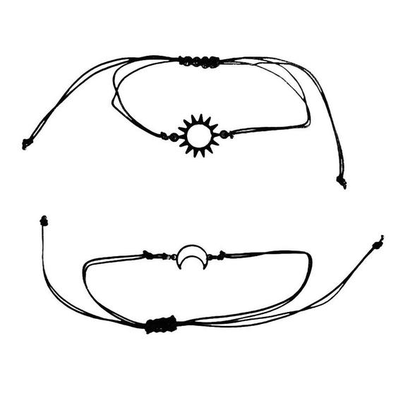 دستبند مدل دوستی ماه و خورشید بسته 2 عددی|دیجی کالا
