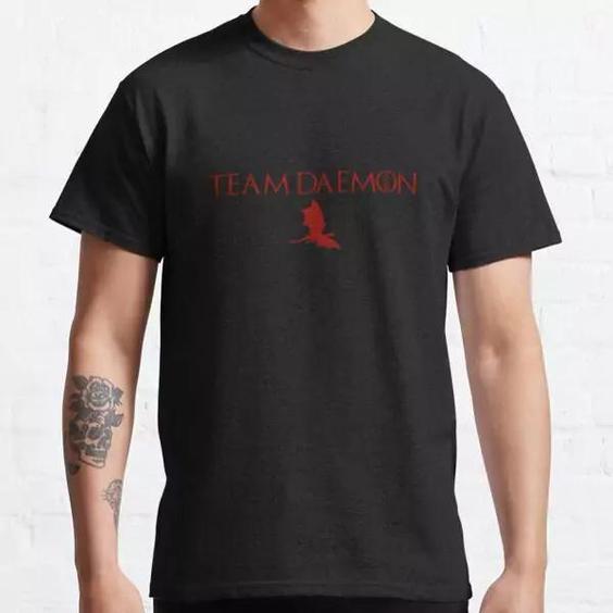 تیشرت house of the dragon  طرح team daemon red with red dragon Classic T-Shirt کد 1200 215|باسلام (سفارشی سازی با گیکزهاب)