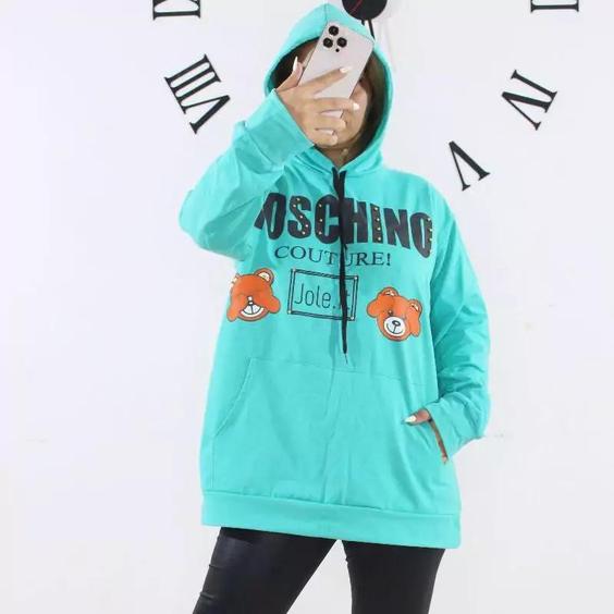 عمده پک 6 تایی هودی دخترانه طرح موسچینو Moschino مروارید 12رنگه  جنس پشت دور دورس  تولیدی لباس فریک شاپ  freak shop |باسلام