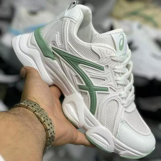 کتونی آسیکس زنانه دخترانه کفش ونس اسپرت اسپورت اسیکس ASICS لژدار لژ دار مشکی سفید شیک کرم کرمی بندی رانینگ سبک راحتی هشت|باسلام