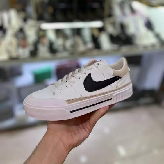 کتونی نایک دخترانه زنانه کفش ونس ایر فورس نایکی nike سفید مشکی کرمی لژدار لژ دار بندی رانینگ ورزشی سبک راحت نرم نودویک|باسلام