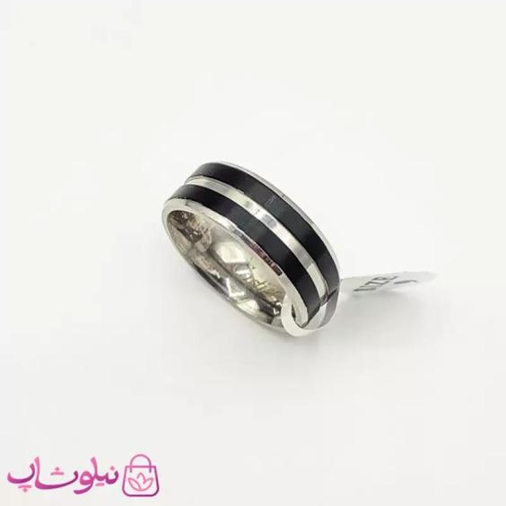 انگشتر رینگ مردانه استیل مشکی نقره ای طرح Cartier کد 170 - 10|باسلام