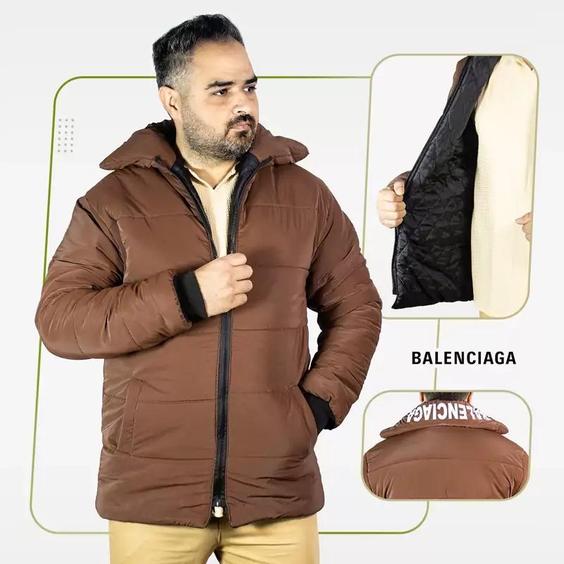 کاپشن مردانه قهوه ای Balenciaga مدل 1748|باسلام