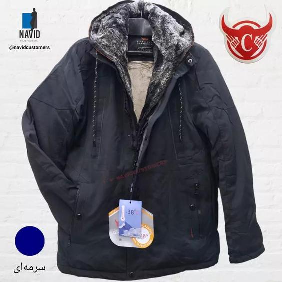 کاپشن مردانه چهار لایه خارجی یقه خز دار سفارش روسیه مدل CITYZPJV تا سایز 58 در  دو رنگ دماسنج دار|باسلام