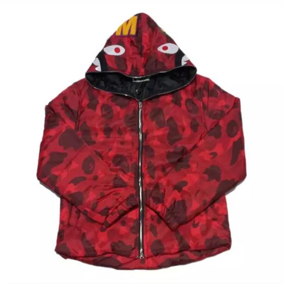 کاپشن مردانه قرمز چریکی بیپ BAPE|باسلام