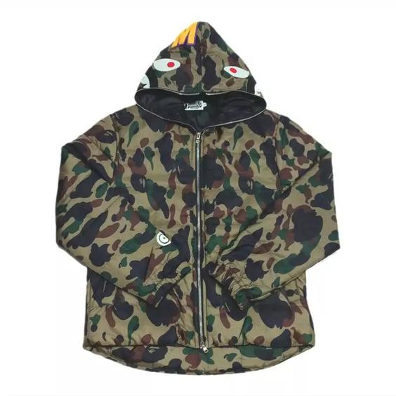 کاپشن مردانه سبز چریکی بیپ BAPE|باسلام