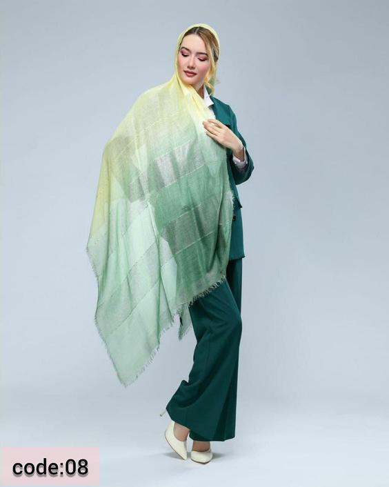 شال نخی لمه دار پولک دوزی08 Cotton shawl|دارِن کالا