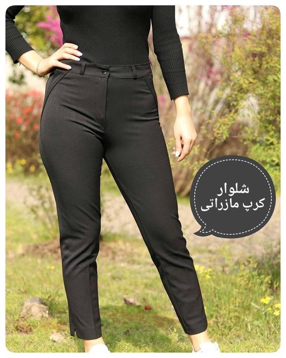 شلوار پارچه ای دمپا چاکدار کرپ مازراتی قد 90 و 95 و 100|ارغوان جین