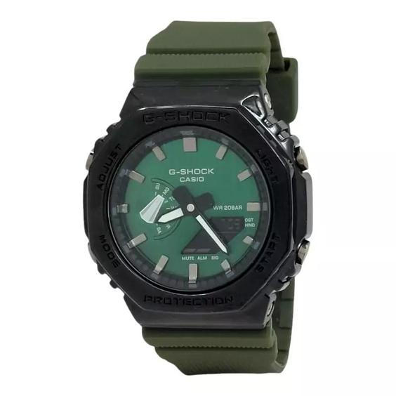    ساعت مچی دو زمانه جیشاک موتور پمپی،قاب استیل  G-SHOCK GA-2100 GN|باسلام