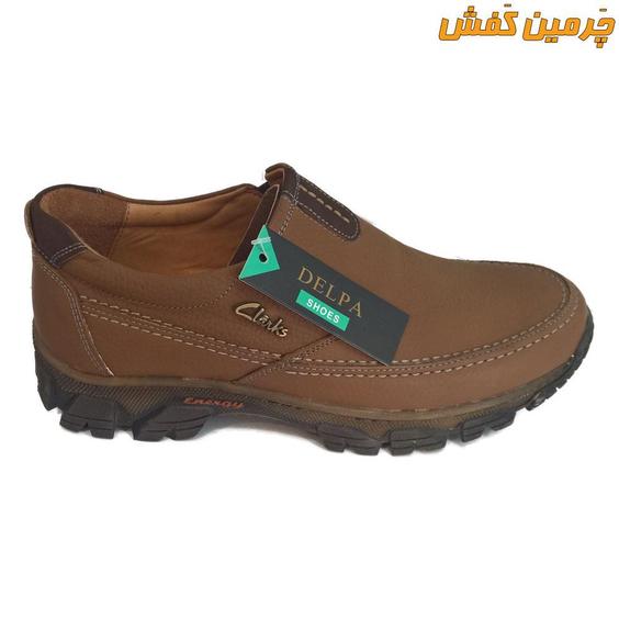 کفش تمام چرم اسپرت مردانه دلپا مدل کلارک clarks بدون بند کد 6609|چرمین کفش