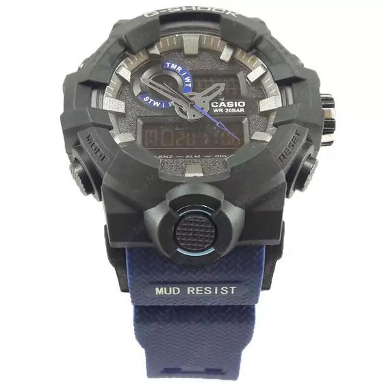 ساعت کاسیو جی شاک آبی مشکی دو زمانه  کد G Shock Blue 033|باسلام