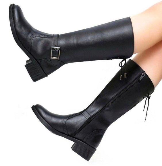 کفش بوت چرم مجلسی زنانهds00346 women's boot|دارِن کالا