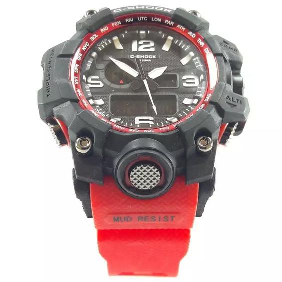 ساعت کاسیو جی شاک قرمز مشکی دو زمانه کد G Shock Red 036|باسلام