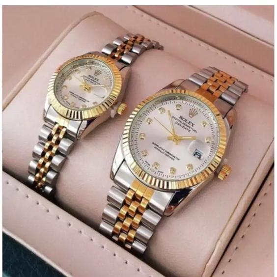 ساعت ست زنانه مردانه  رولکس Rolex صفحه سفید|باسلام (💜  ارسال رایگان💜)