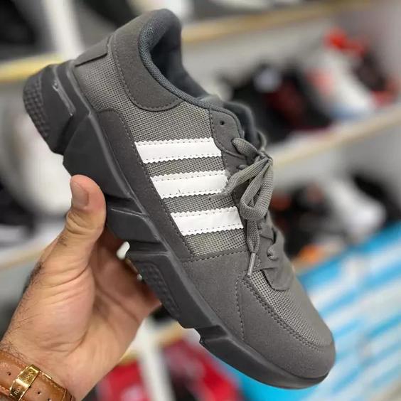 کفش مردانه کتانی آدیداس adidas مشکی و زیتونی|باسلام