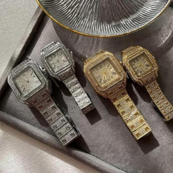 ساعت مچی Cartier watch  تانک فول نگین کارتیر فول نگین اصلی|باسلام