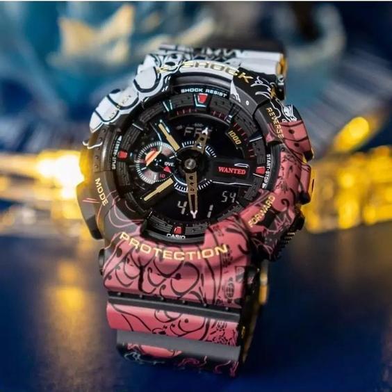 ساعت  مچی جی شاک GA110 قزمز مشکی اسپرت جیشاک GShock) ، صد در صد ضدآب ، تنظیم اتوماتیک با پایتخت کشورها ، اتولایت دار|باسلام